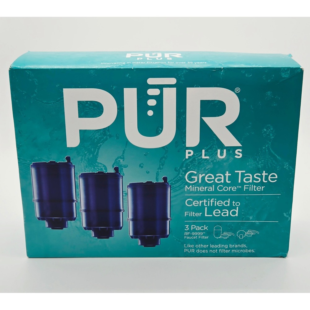 PUR PLUS Faucet Mount Replacement Water Filter 3 Pack RF-9999 Mineral Core Lead